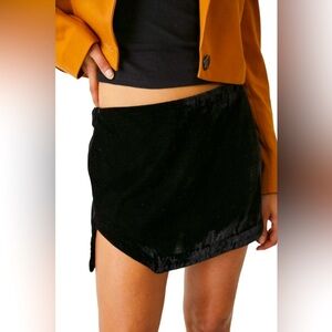 Free People Velvet Mini Skirt in Black Size 8